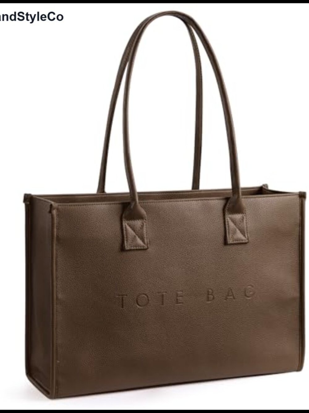 Oversize PU Leather Tote Bag Weekender Shopper Handbag Top Handle Work